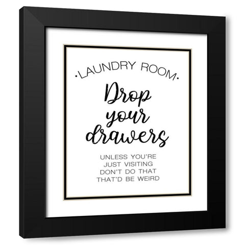 Laundry Words 4 Black Modern Wood Framed Art Print with Double Matting by Brown, Victoria