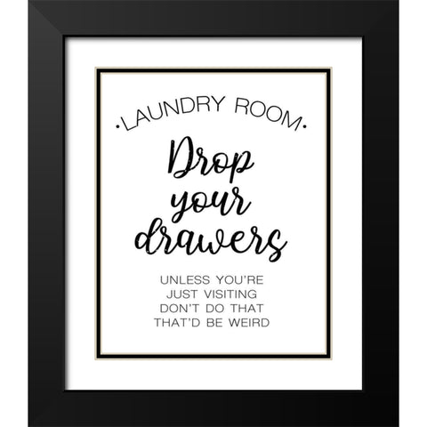 Laundry Words 4 Black Modern Wood Framed Art Print with Double Matting by Brown, Victoria