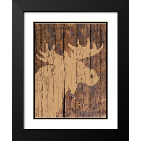 Wooden Moose Black Modern Wood Framed Art Print with Double Matting by Brown, Victoria