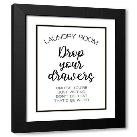 Laundry Words 4 Black Modern Wood Framed Art Print with Double Matting by Brown, Victoria
