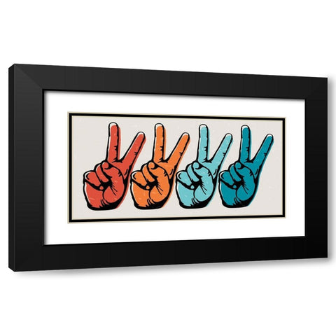 Retro Peace Black Modern Wood Framed Art Print with Double Matting by Brown, Denise