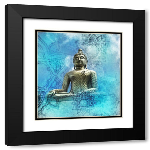Buddha-Mandala Black Modern Wood Framed Art Print with Double Matting by Brown, Victoria