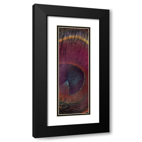 Fused Peacock 2 Black Modern Wood Framed Art Print with Double Matting by Brown, Victoria