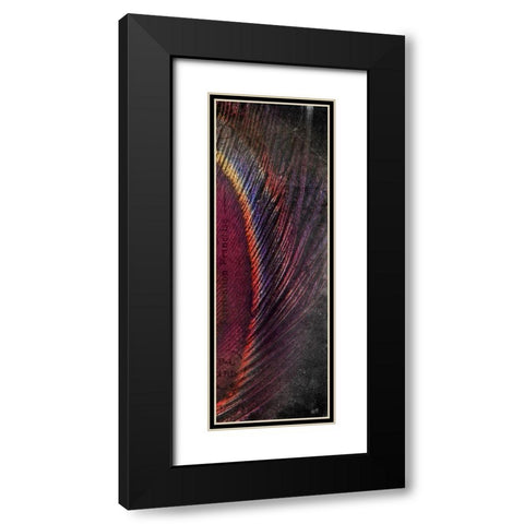 Fused Peacock 3 Black Modern Wood Framed Art Print with Double Matting by Brown, Victoria