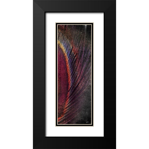 Fused Peacock 3 Black Modern Wood Framed Art Print with Double Matting by Brown, Victoria