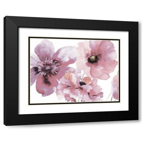 Flowering Pink Hues 1 Black Modern Wood Framed Art Print with Double Matting by Brown,Victoria
