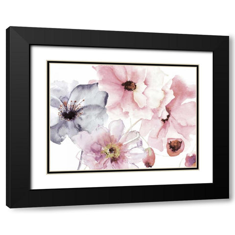 Flowering Pink Hues 2 Black Modern Wood Framed Art Print with Double Matting by Brown,Victoria