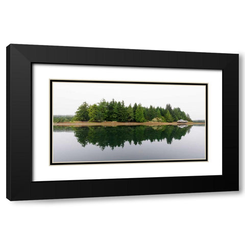 Last Harbour Black Modern Wood Framed Art Print with Double Matting by Kostka, Vladimir