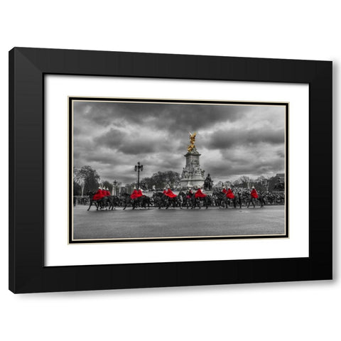 London Guards Black Modern Wood Framed Art Print with Double Matting by Brown,Victoria