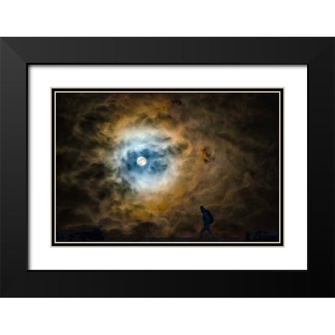 Walker Black Modern Wood Framed Art Print with Double Matting by Kostka, Vladimir