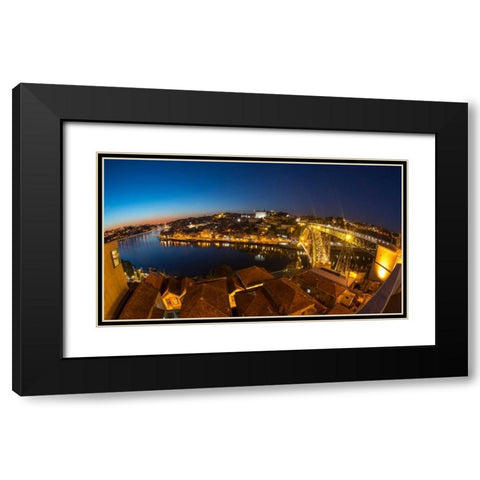 Porto Portugal Black Modern Wood Framed Art Print with Double Matting by Kostka, Vladimir