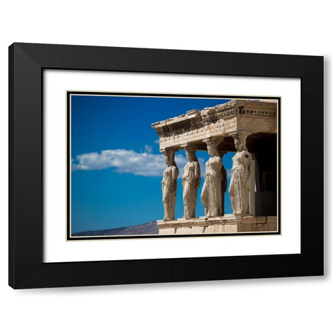 Greece Athens Acropolis Statues Black Modern Wood Framed Art Print with Double Matting by Kostka, Vladimir