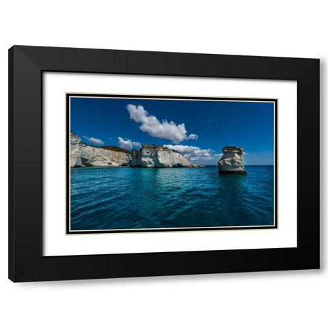 Milos Rocks 1 Black Modern Wood Framed Art Print with Double Matting by Kostka, Vladimir