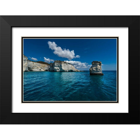 Milos Rocks 1 Black Modern Wood Framed Art Print with Double Matting by Kostka, Vladimir