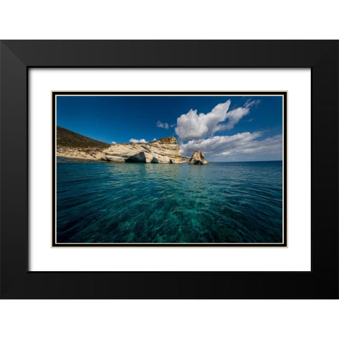 Milos Rocks 2 Black Modern Wood Framed Art Print with Double Matting by Kostka, Vladimir