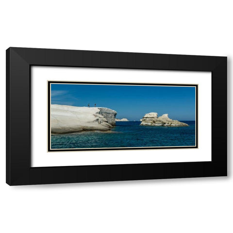 Milos Rocks Shores Black Modern Wood Framed Art Print with Double Matting by Kostka, Vladimir