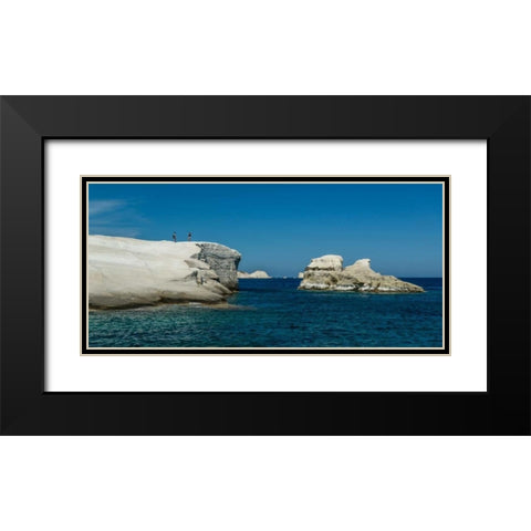Milos Rocks Shores Black Modern Wood Framed Art Print with Double Matting by Kostka, Vladimir