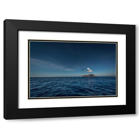 Milos Rocks Island Black Modern Wood Framed Art Print with Double Matting by Kostka, Vladimir