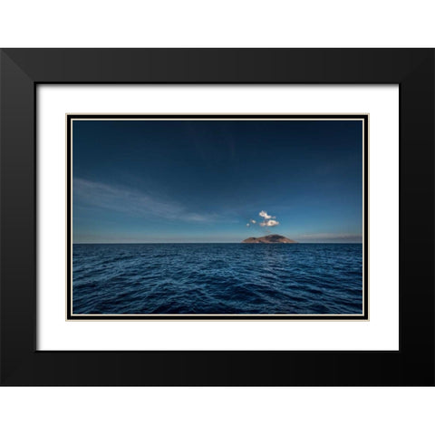 Milos Rocks Island Black Modern Wood Framed Art Print with Double Matting by Kostka, Vladimir