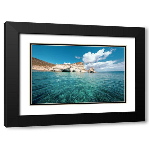 Rocks of Milos 2 Black Modern Wood Framed Art Print with Double Matting by Kostka, Vladimir
