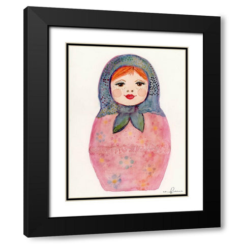 Nesting Doll 1 Black Modern Wood Framed Art Print with Double Matting by Barski, Karen