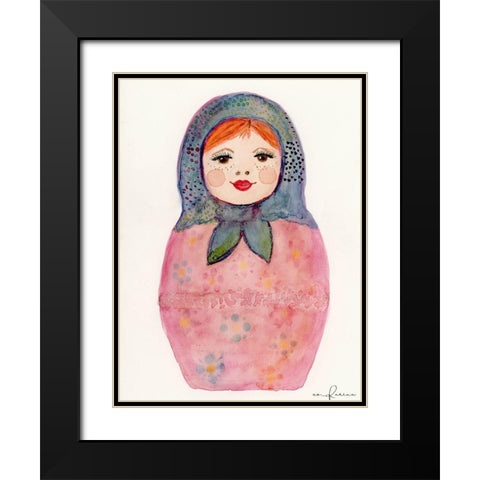 Nesting Doll 1 Black Modern Wood Framed Art Print with Double Matting by Barski, Karen