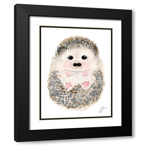 Hedgie 1 Black Modern Wood Framed Art Print with Double Matting by Barski, Karen