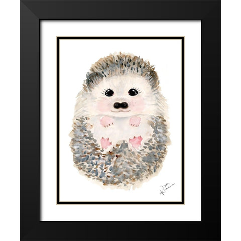 Hedgie 1 Black Modern Wood Framed Art Print with Double Matting by Barski, Karen