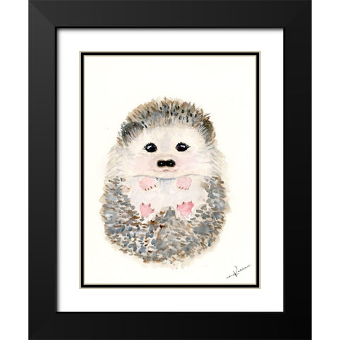 Hedgehog 1 Black Modern Wood Framed Art Print with Double Matting by Barski, Karen