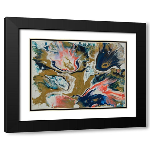 Vibrant Swirls 1 Black Modern Wood Framed Art Print with Double Matting by Barski, Karen