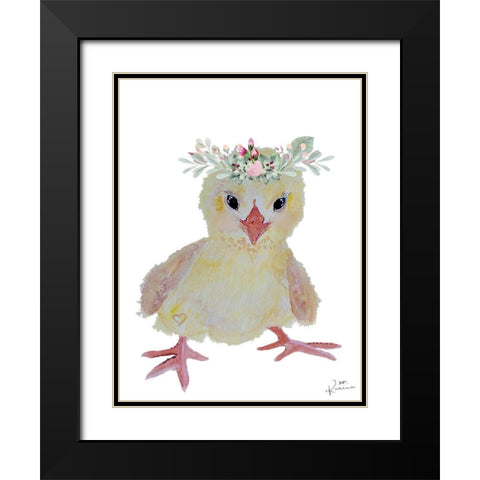 Cute Birdie Black Modern Wood Framed Art Print with Double Matting by Barski, Karen