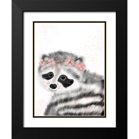 Fashionable Raccoon Black Modern Wood Framed Art Print with Double Matting by Barski, Karen