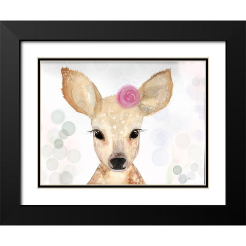Cute Deer Black Modern Wood Framed Art Print with Double Matting by Barski, Karen