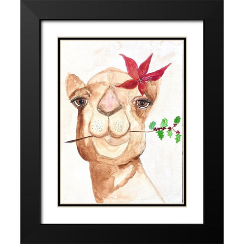 Xmas Camel Black Modern Wood Framed Art Print with Double Matting by Barski, Karen