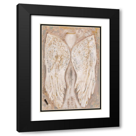 Golden Angel 1 Black Modern Wood Framed Art Print with Double Matting by Barski, Karen
