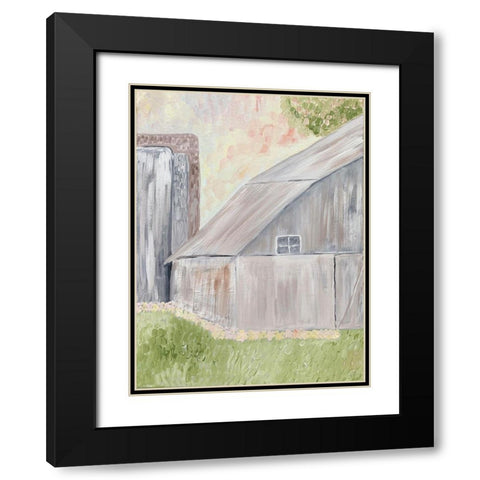 Watercolor Barn 1 Black Modern Wood Framed Art Print with Double Matting by Barski, Karen