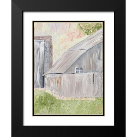 Watercolor Barn 1 Black Modern Wood Framed Art Print with Double Matting by Barski, Karen
