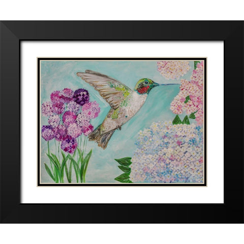Feeding Spring Friend Black Modern Wood Framed Art Print with Double Matting by Barski, Karen