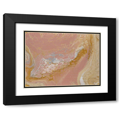 Swirly Flow Black Modern Wood Framed Art Print with Double Matting by Barski, Karen