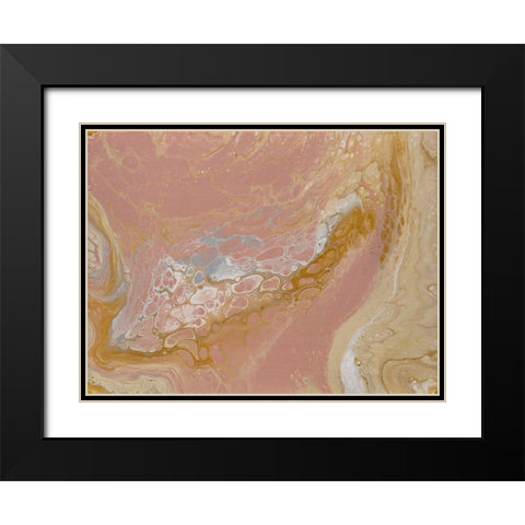 Swirly Flow Black Modern Wood Framed Art Print with Double Matting by Barski, Karen