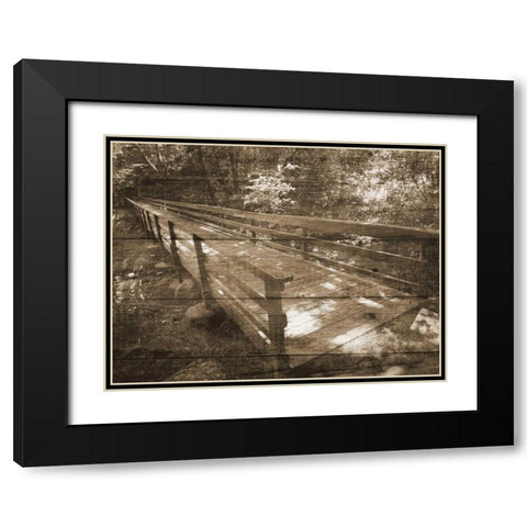 Eddys Bridge Memory Black Modern Wood Framed Art Print with Double Matting by Unknown
