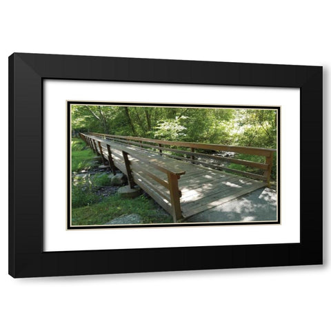 Eddys Bridge Black Modern Wood Framed Art Print with Double Matting by Anonymous