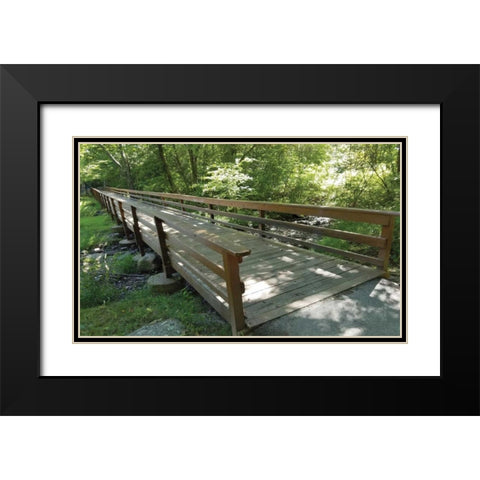 Eddys Bridge Black Modern Wood Framed Art Print with Double Matting by Anonymous