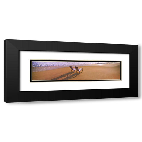 Adirondak Chair Shadows 1 Black Modern Wood Framed Art Print with Double Matting by Foschino, Suzanne