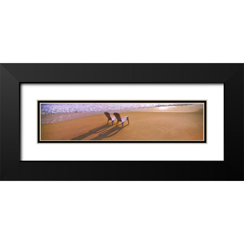 Adirondak Chair Shadows 1 Black Modern Wood Framed Art Print with Double Matting by Foschino, Suzanne