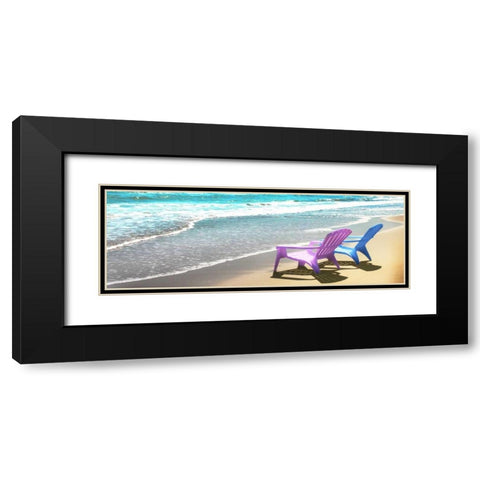 Bright Adirondak chairs right 1 Black Modern Wood Framed Art Print with Double Matting by Foschino, Suzanne