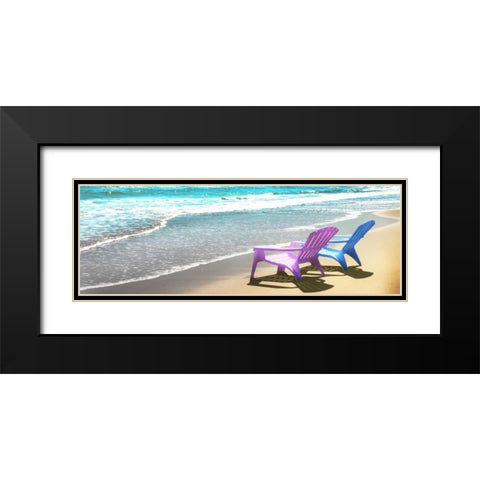 Bright Adirondak chairs right 1 Black Modern Wood Framed Art Print with Double Matting by Foschino, Suzanne