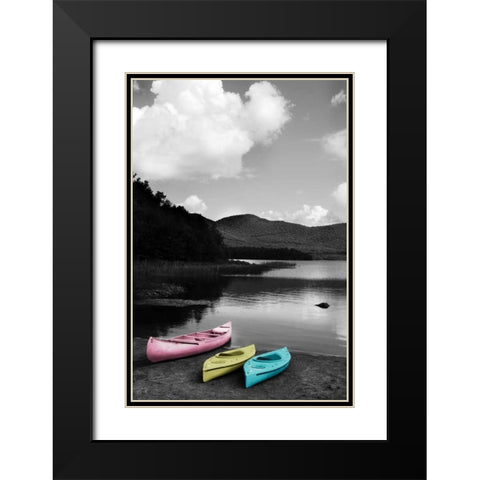 Kayak Pastels Black Modern Wood Framed Art Print with Double Matting by Foschino, Suzanne