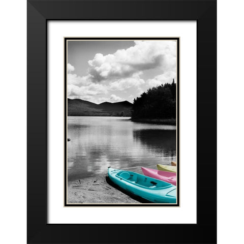 Kayak Pastels Black Modern Wood Framed Art Print with Double Matting by Foschino, Suzanne