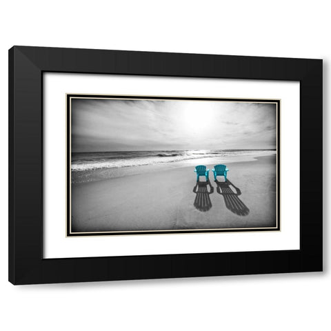 Adirondak Teal Black Modern Wood Framed Art Print with Double Matting by Foschino, Suzanne